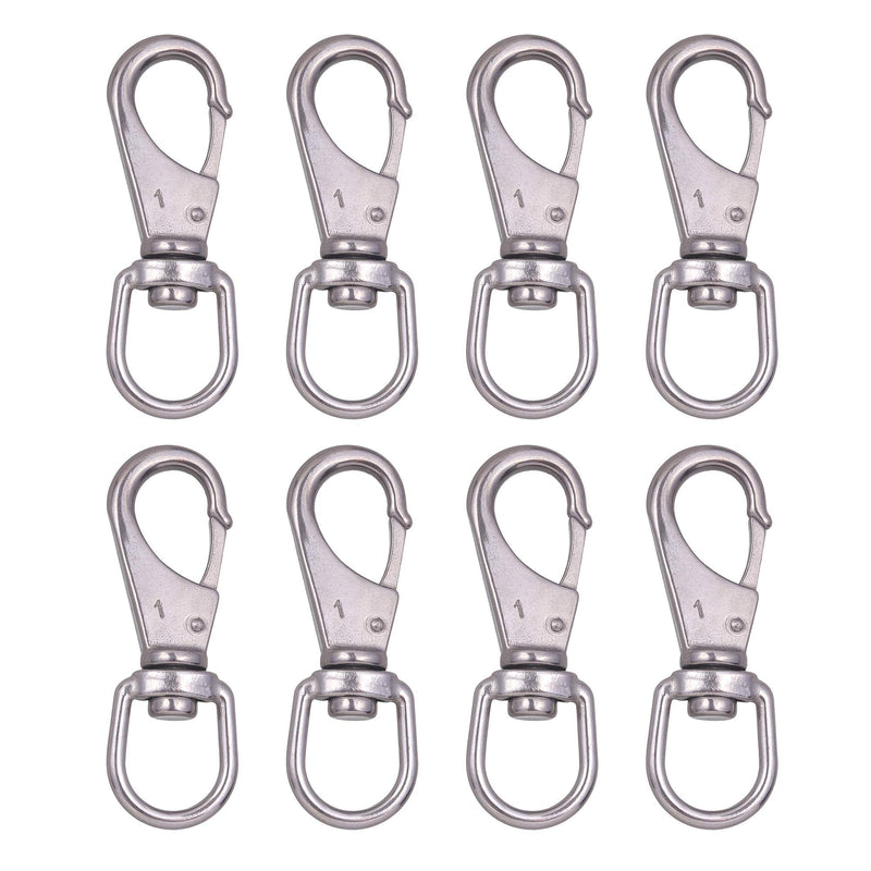 Mixiflor 8 Pack Stainless Steel Swivel Eye Snap Hook Flag Pole Clips , Diving Clips Spring Hooks for Bird Feeders, Pet Chains, Dog Tie-Out Cable, Keychains and More (3-1/2 x 1-1/4 Inch) - BeesActive Australia