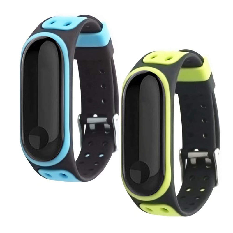 T-BLUER Compatible with Xiaomi Mi Band 5/Mi Band 6 Band,Silicone Colorful Replacement Strap Wristband for Xiaomi Miband 5/6 with Clasps Fitness Band Suitable to, No Tracker Included 2PCS02 - BeesActive Australia
