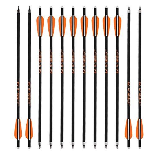 REEGOX Crossbow Bolts 16/18/20 inch Bio Crossbow Arrows with Moon Nocks and Removable Tips (Pack of 12) 16"-Orange - BeesActive Australia