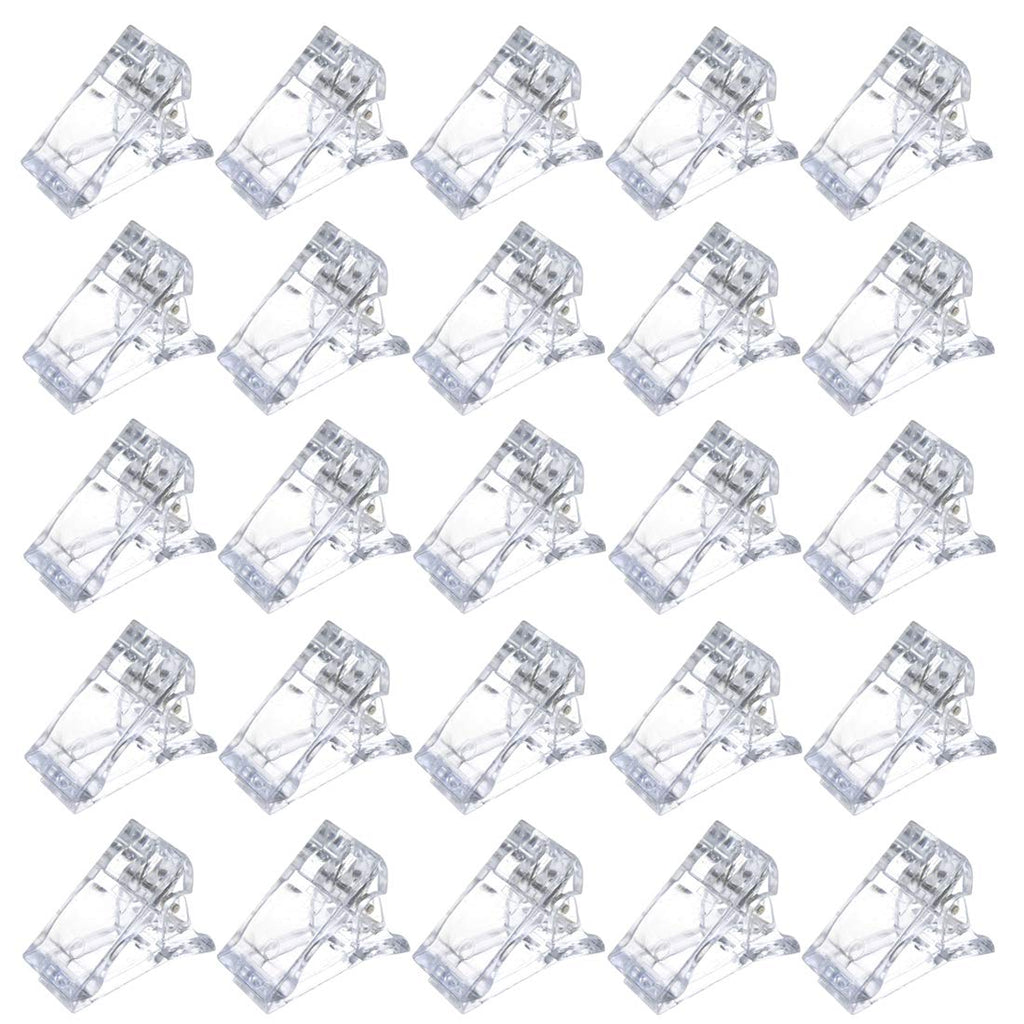 Meprotal 20pcs Transparent Nail Tips Clip DIY Manicure Tools for Quick Building Polygel Reusable Clip Clamp Set Use of UV LED Builder - BeesActive Australia