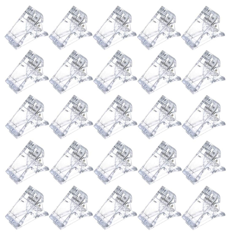 Meprotal 20pcs Transparent Nail Tips Clip DIY Manicure Tools for Quick Building Polygel Reusable Clip Clamp Set Use of UV LED Builder - BeesActive Australia