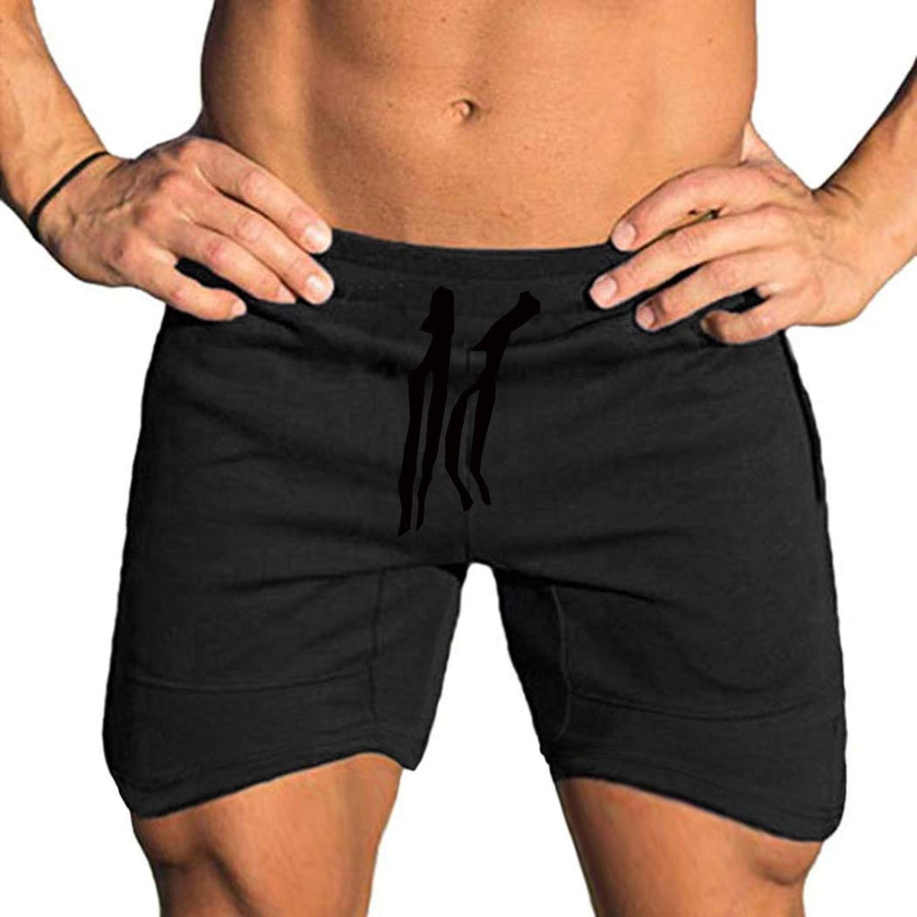 COOFANDY Men's Workout Gym Shorts Weightlifting Bodybuilding Squatting Fitness Jogger with Pockets Black Large - BeesActive Australia