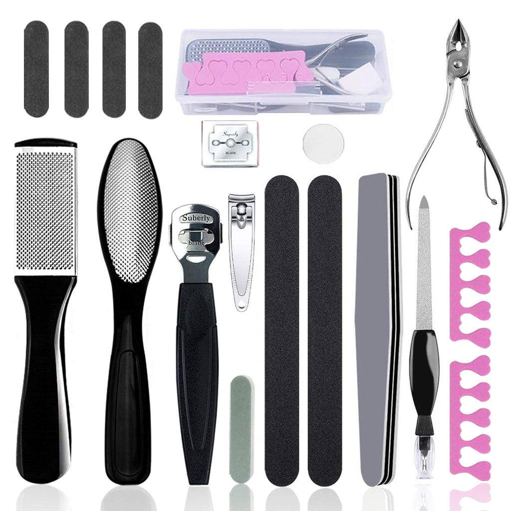 Pedicure Kit Set 20 in 1, Doni Foot Scrubber Pedicure Tools Set, Stainless Steel Foot Care Tools, Foot Rasp, Foot Dead Skin Remover, Callus Remover for Feet, Pedicure Kit for Men Women Gift - BeesActive Australia