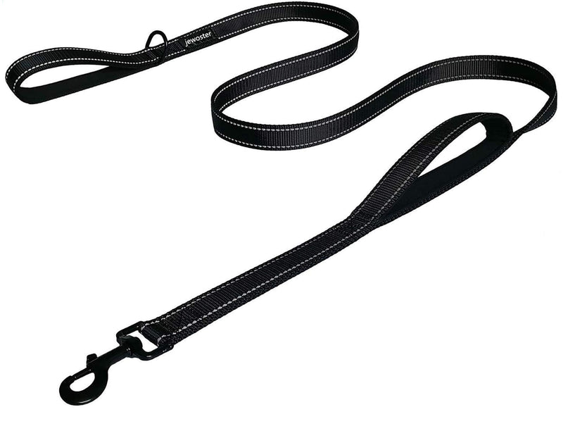 JEWOSTER Heavy Duty Dog Leash - 2 Handles by Padded Traffic Handle for Extra Control, 6foot Long - Perfect for Medium to Large Dogs 6 ft Black - BeesActive Australia