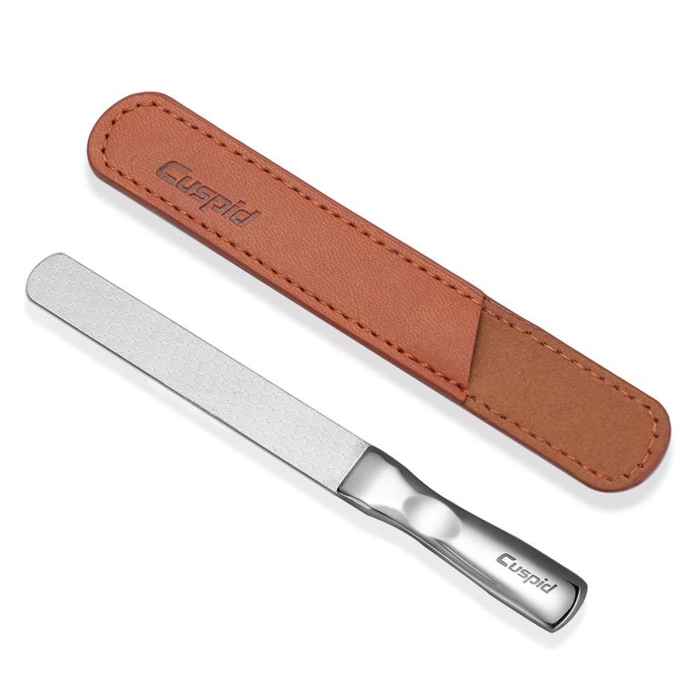 Stainless Steel Nail File， Metal Nail file with Leather Case, Double Sided Nail files with Anti-Slip Handle ，finger nail file for Men and Woman CU-ZJD010 - BeesActive Australia