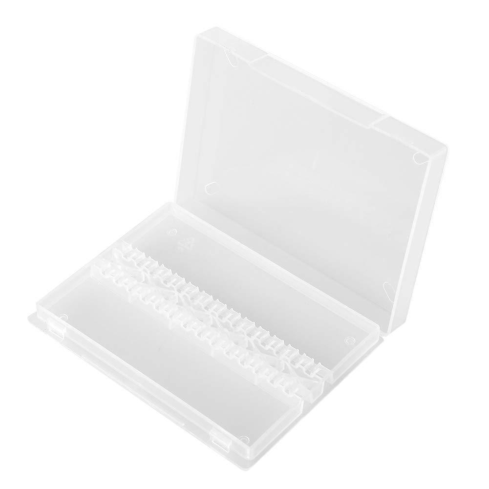 VBESTLIFE Nail Drill Bit Case, Transparent 14 Holes Nail Drill Bit Display Organizer Container Nail Art Accessories Tool Storage Box(Clear) Clear - BeesActive Australia