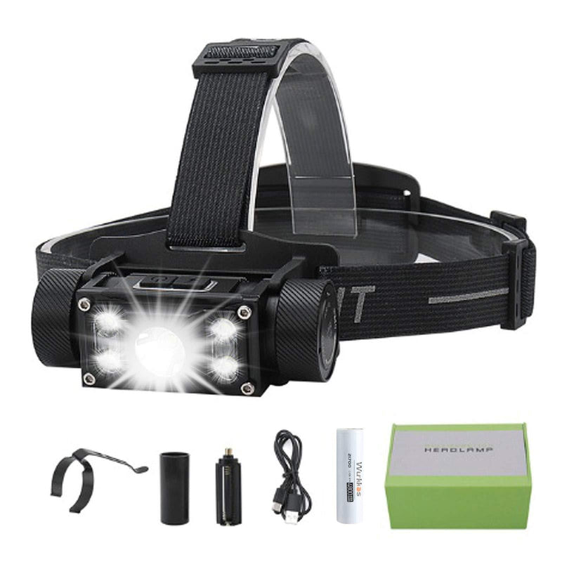 Wurkkos Headlamp flashlight,1380 Lumen 5 LED IPX4 Waterproof 5 Modes Headlight Flashlight Type-C Rechargeable 21700 battery for Running Camping Hiking Outdoor - BeesActive Australia