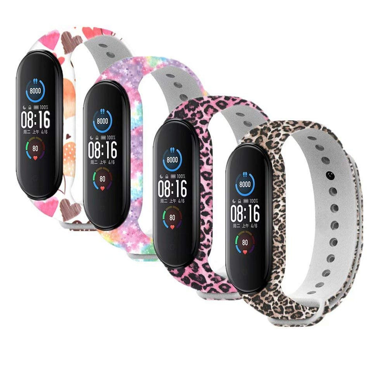 T-BLUER Compatible with Xiaomi Mi Band 5/Mi Band 6 Band,Silicone Colorful Replacement Strap Wristband for Xiaomi Miband 5/6 Fitness Band Suitable to, No Tracker Included 4pcs01 - BeesActive Australia