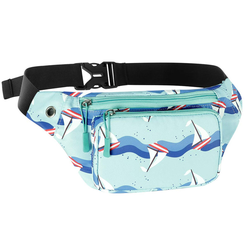 Casual Sport Waist Bag Chest Bag with Adjustable Strap for Women and Men Outdoors Workout Traveling Running Hiking Biking Gifts for Enjoy Sports Workout Casual Hands-Free Wallets (Sailboat) Sailboat - BeesActive Australia