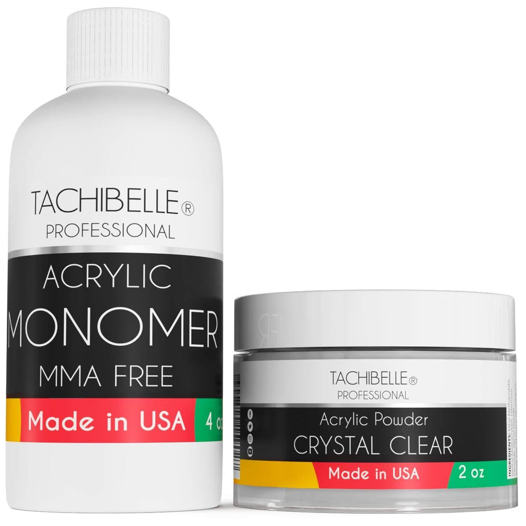 Tachibelle Professional Polymer Kit Acrylic Powder Crystal Clear 2 oz and Acrylic Liquid Monomer 4 oz - BeesActive Australia