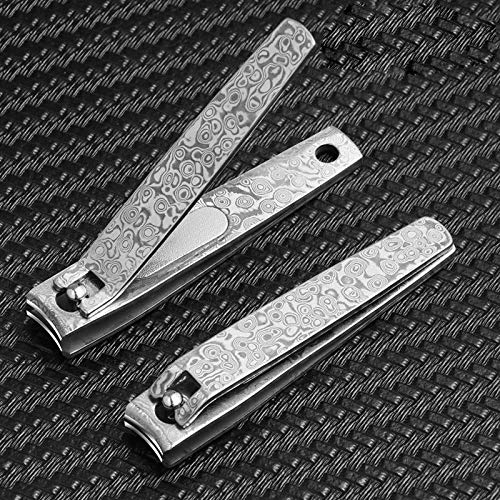 XJ Damascus Stainless Steel Deluxe Nail Clip, Sharp Cutting Edges for Thick Nails，Fingernail Clippers Nail, High hardness Nail Cutter,Sturdy Toenail Clippers, Nail Trimmer for Men and Women - BeesActive Australia