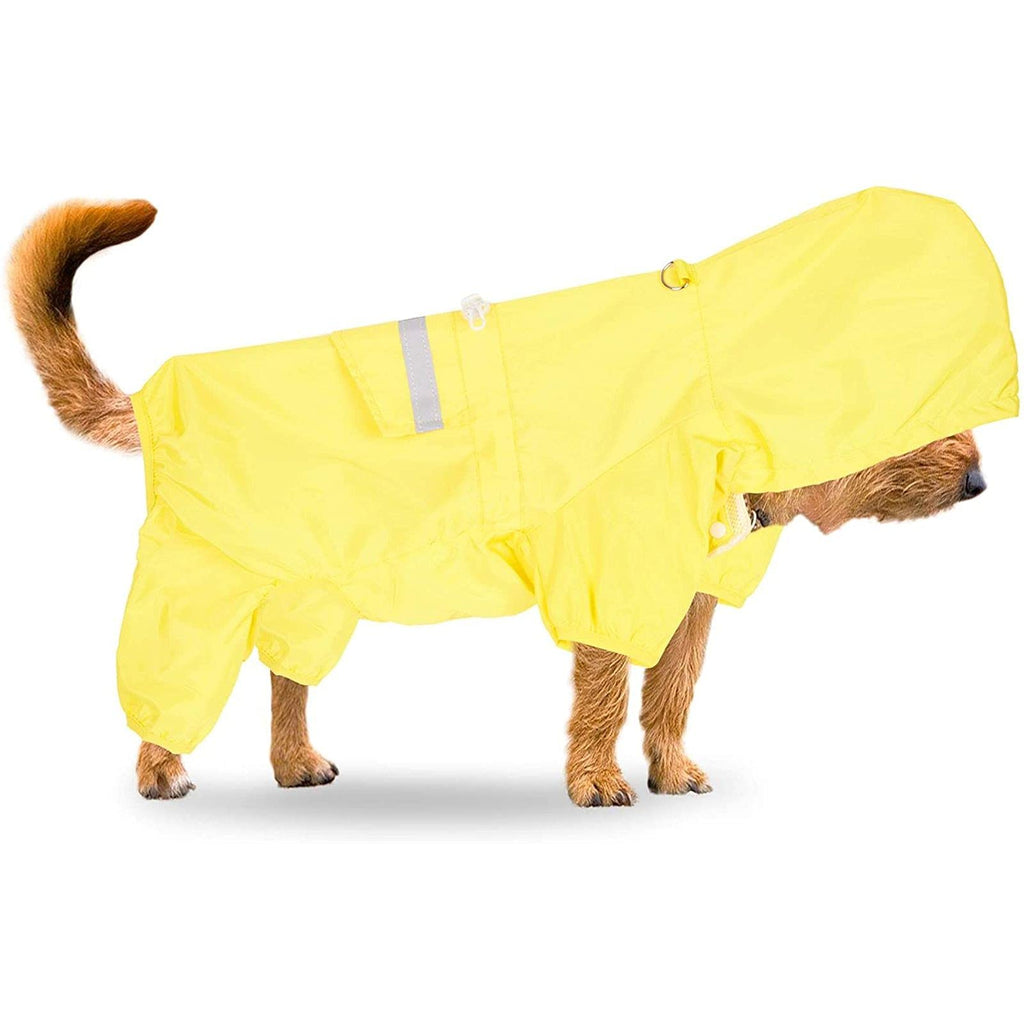 Dog Raincoat Jacket, Pet Rain Slicker with Hood, Medium (18.2 x 16.9 in, Yellow) - BeesActive Australia