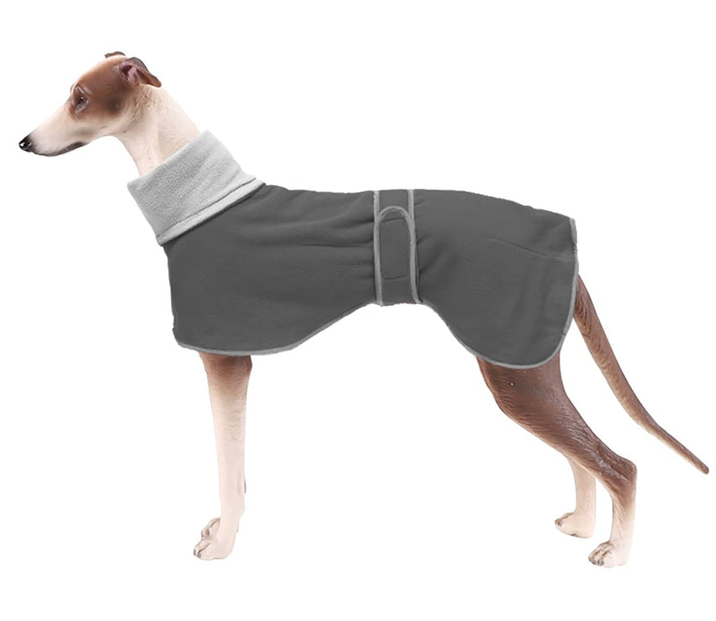 Greyhound Cosy Fleece Jumper, Dog Winter Coat with Warm Fleece Lining, Outdoor Dog Apparel with Adjustable Bands for Medium, Large Dog Gray - BeesActive Australia