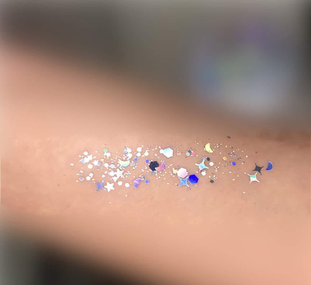Craft Glitter Sequins Sparkle Glitter for Face, Arm, Hair, Nail, or Festival, Party Decoration - Silver, 10g Sliver - BeesActive Australia