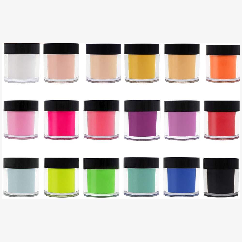 Acrylic Powder 18 Colors Nail Dip Powder, Nail Acrylic Powder Sets Art Tips UV Gel Nail Acrylic Color Powder Decoration - BeesActive Australia