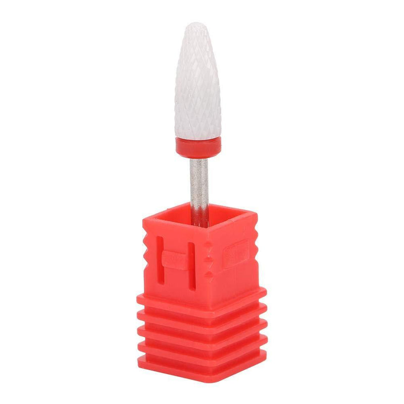 Ceramic Nail Drill Bit Corn-Head-Shape Professional Grinding Head for Nail Polishing(Red) Red - BeesActive Australia