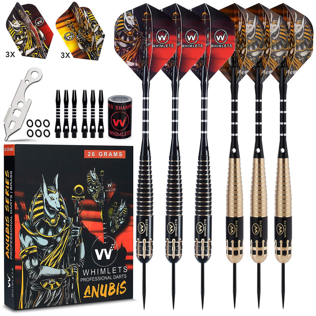 Whimlets Steel Tip Darts Set - Professional Darts Steel Tip for Dartboard with Brass Barrels and Extra Aluminum Shafts, O-Rings, Flights + Dart Tool and Sharpener + Gift Case - Darts Metal Tip Set - BeesActive Australia