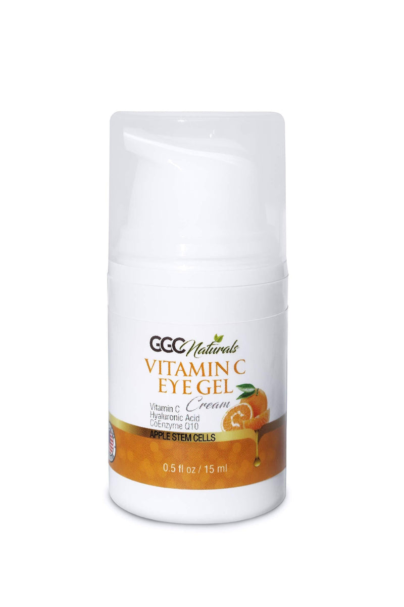 GGC Naturals Vitamin C Eye Gel Cream with Hyaluronic acid and Vitamin E for Appearance of Dark Circles, Puffiness, Wrinkles and Bags. - for Under and Around Eyes, anti-aging effect 0.5 fl oz - BeesActive Australia