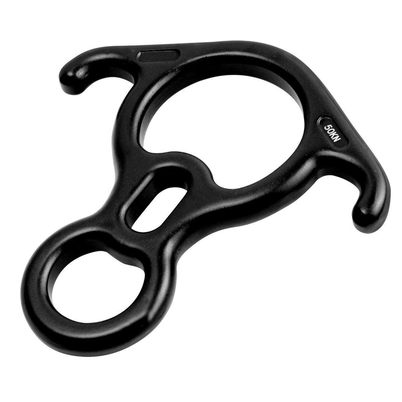 YXGOOD 50KN Rescue Figure, 8 Descender Large Bent-Ear Belaying and Rappelling Gear Belay Device Climbing for Rock Climbing Peak Rescue Aluminum Magnesium Alloy Black - BeesActive Australia