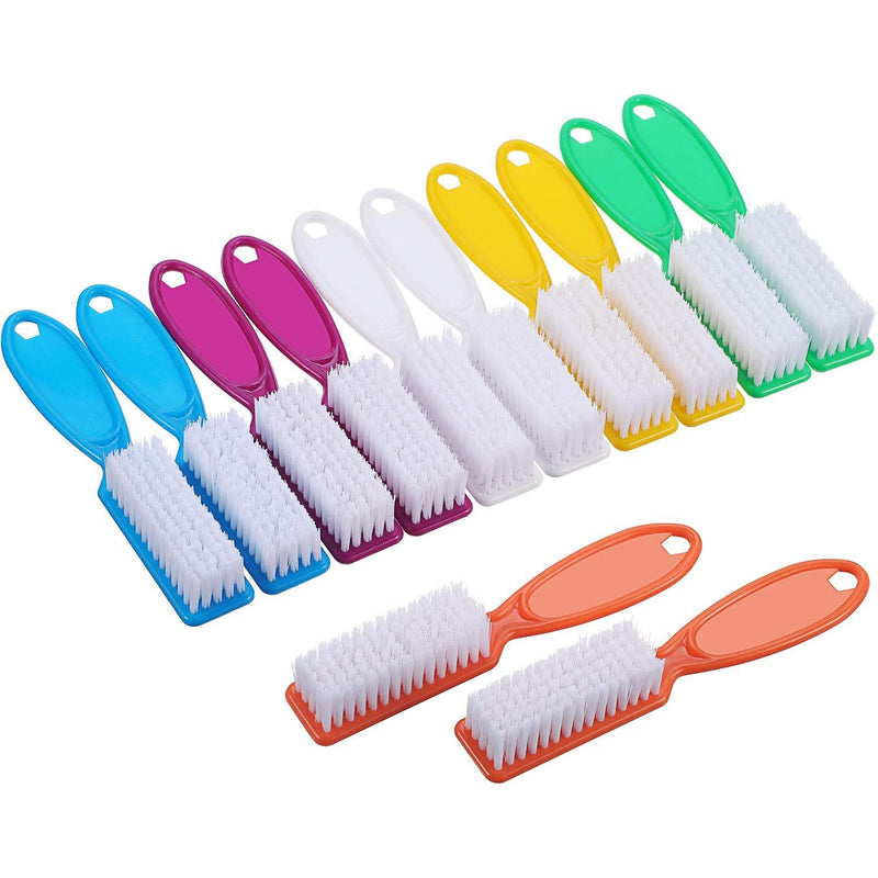 12 Pieces Handle Grip Nail Scrubbing Brush Set Fingernail Cleaning Brush Barber Blade Cleaning Clipper Brush for Toenail Fingernail Clipper Cleaning - BeesActive Australia
