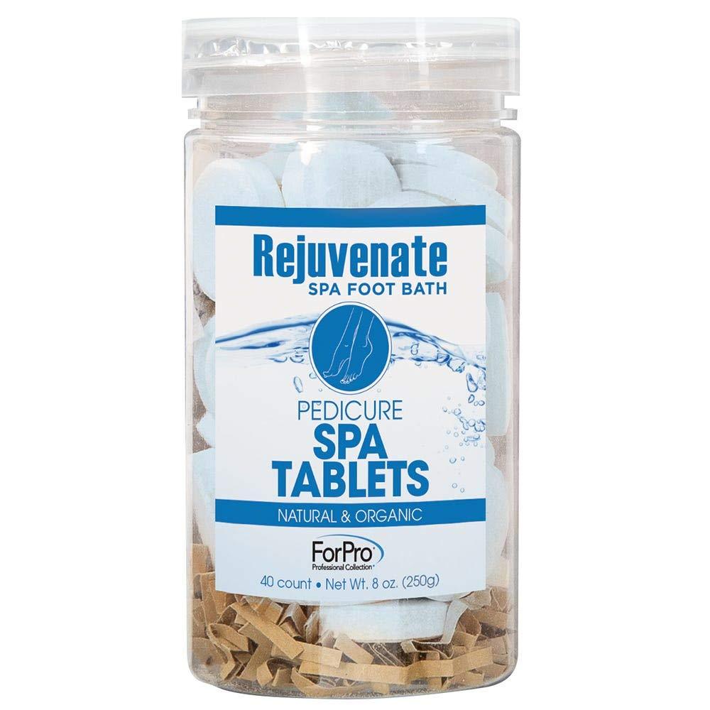 Rejuvenate Spa Foot Bath Pedicure Spa Tablets, Ocean Breeze, Natural & Organic Foot Soak Tablets for Softening Skin & Replenishing Moisture, 40-Count - BeesActive Australia