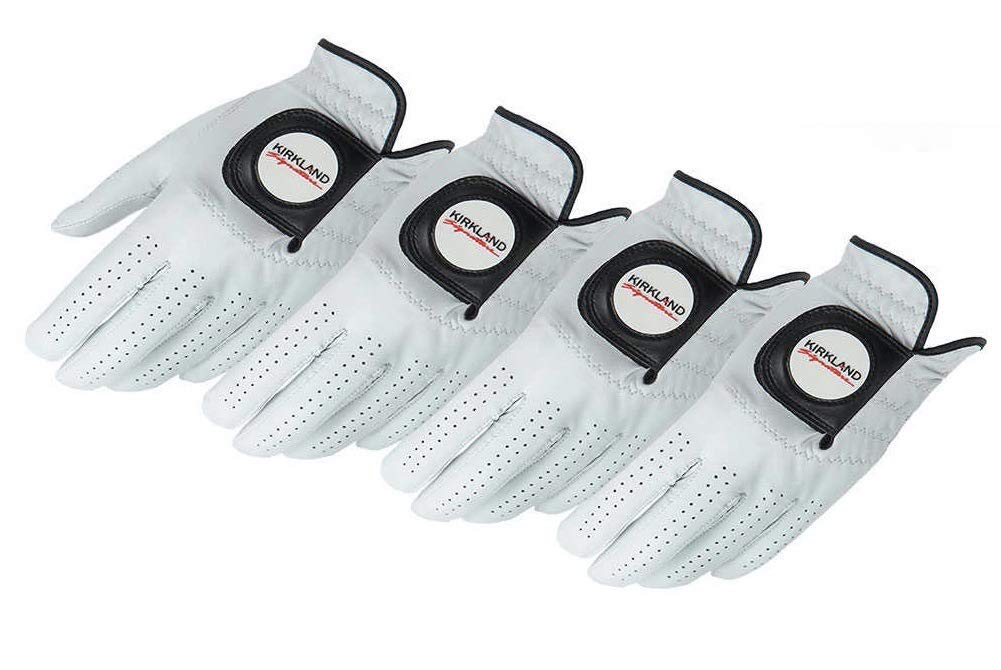 KIRKLAND SIGNATURE Golf Gloves Premium Cabretta Leather, Medium, 4 Pack - BeesActive Australia