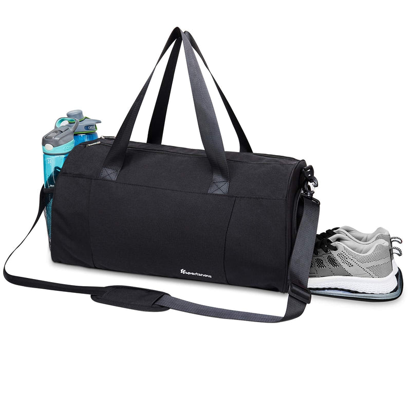 Sports Gym Bag with Wet Pocket & Shoe Compartment Fitness Workout Bag for Men and Women, Black One Size - BeesActive Australia