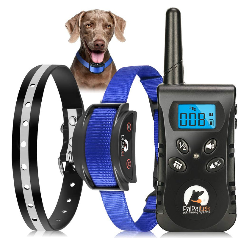 Paipaitek No Shock Dog Training Collar with Remote Vibration Beep Collar for Deaf Puppy Dogs Waterproof Rechargeable Humane Dog Widgets Training Collar - BeesActive Australia