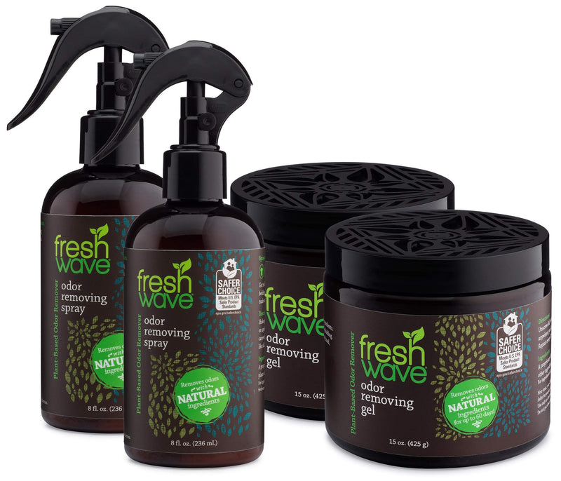 Fresh Wave Odor Removing Gel + Spray Bundle: (2) 15 oz. Gels + (2) 8 fl. oz. Sprays - BeesActive Australia