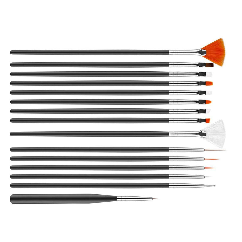 Nail Art Liner Brushes set, 15Pcs Nail Decorating Pencils for Both Beginner and Professionals(Black) - BeesActive Australia