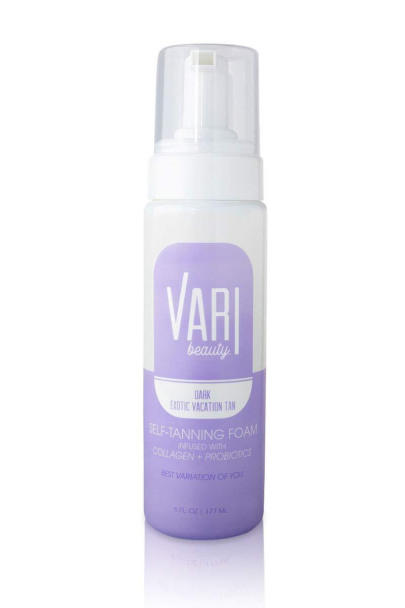 VARI Beauty Dark Self-Tanning Foam, 6 Fl Oz| Get a Natural Sun Kissed Glow with this Collagen + Probiotics infused Tinted Self-Tanning Mousse | Quick Drying & Streak Free - BeesActive Australia