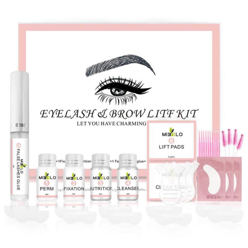 Reddhoon Eyebrow & Lash Lamination Kit, Professional 2 In 1 Brow Eyelash Lift Perming Kit for Fuller Eyebrows Eyelahes, DIY Perm for Lashes and Brows Home Salon Use - BeesActive Australia
