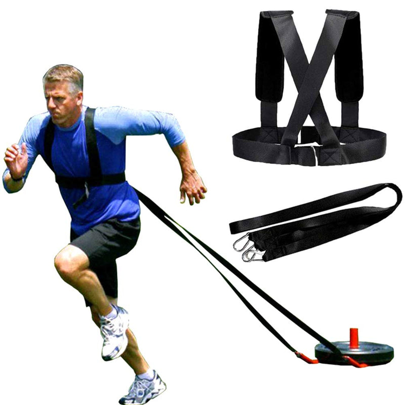 Weight Bearing Shoulder Strap, Resistance Bands Fitness Shoulder Strap Elastic Loop | Adjustable Padded Shoulder Strap, Sled Harness Tire Pulling Harness for Fitness Resistance Training Workout Black - BeesActive Australia