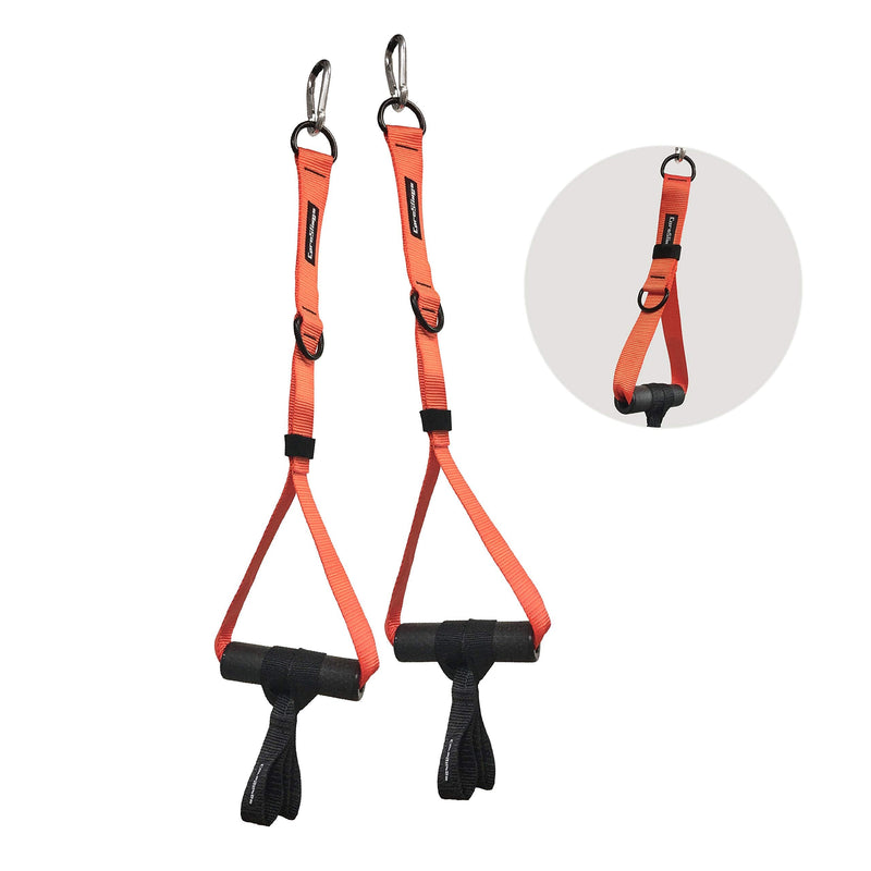 CoreSlings Cable Exercise Handles with Finger Straps for gripping Forearm Strength Training, Workout Handles Cable attachments for Gym, Resistance Bands Handles. Orange - BeesActive Australia