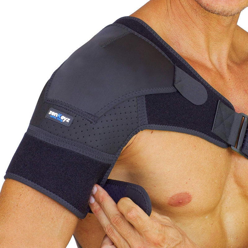 Shoulder Brace for Men Women - for Torn Rotator Cuff Support,Tendonitis, Dislocation, Bursitis, Neoprene Oversize Shoulder Compression Sleeve Wrap by ZENKEYZ (Black, 2XL) 2X-Large (Pack of 1) Black - BeesActive Australia