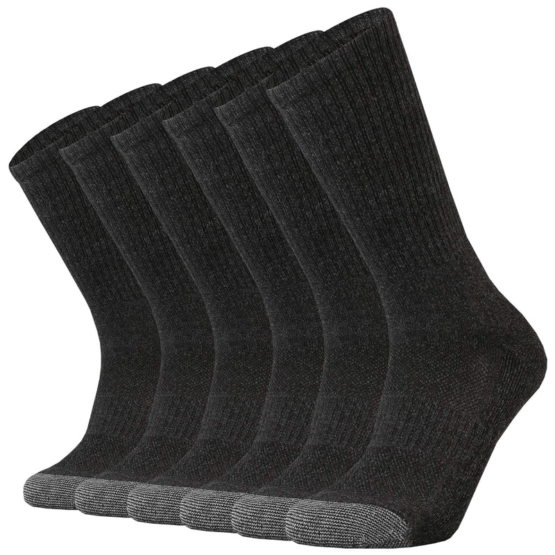 Sox Town Men's Moisture Wicking Control Breathable Performance Cotton Work Cushion Crew Socks 13-15 Darkgrey - BeesActive Australia