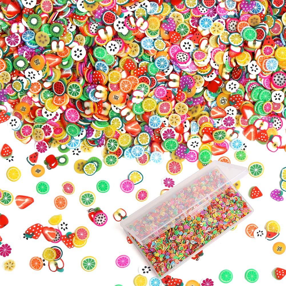 CCINEE 3D Fruit Nail Slices,Assorted Polymer Clay Slime Slices Bulk for DIY Crafts Supplies,4000PCS,1/4 Inch - BeesActive Australia