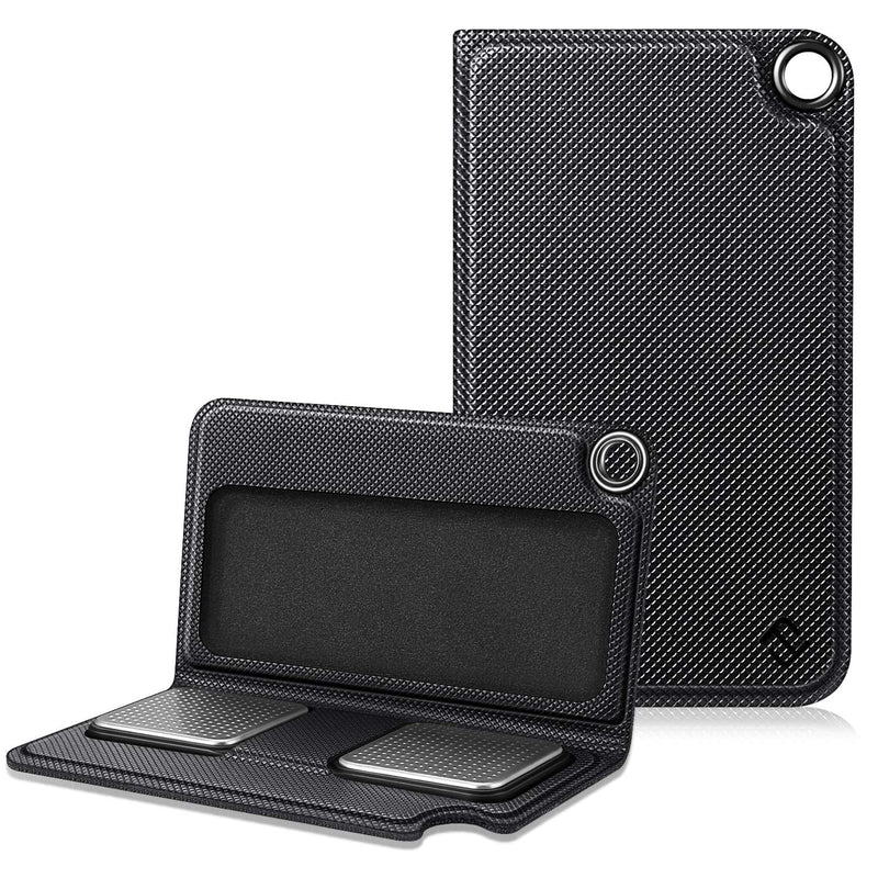 Fintie Protective Case for Alivecor Kardia Mobile, Premium PU Leather Carrying Cover with Magnetic Closure and Key Holder for KardiaMobile EKG Heart Monitor, [Not Fit KardiaMobile 6L], Black - BeesActive Australia