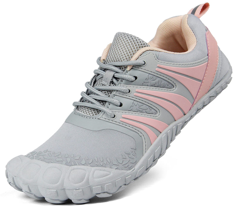 Oranginer Women's Barefoot Shoes - Wide Toe Box - Zero Drop - Minimalist Shoes 9 Gray Pink - BeesActive Australia