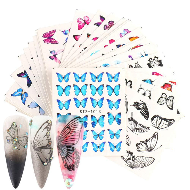 Butterfly Nail Art Stickers Decal Nail Art Accessories Water Transfer Butterfly Nail Decals Colorful Butterflies Designs for Nails Acrylic Decoration Manicure Tips Nail Art DIY 30 Sheets - BeesActive Australia