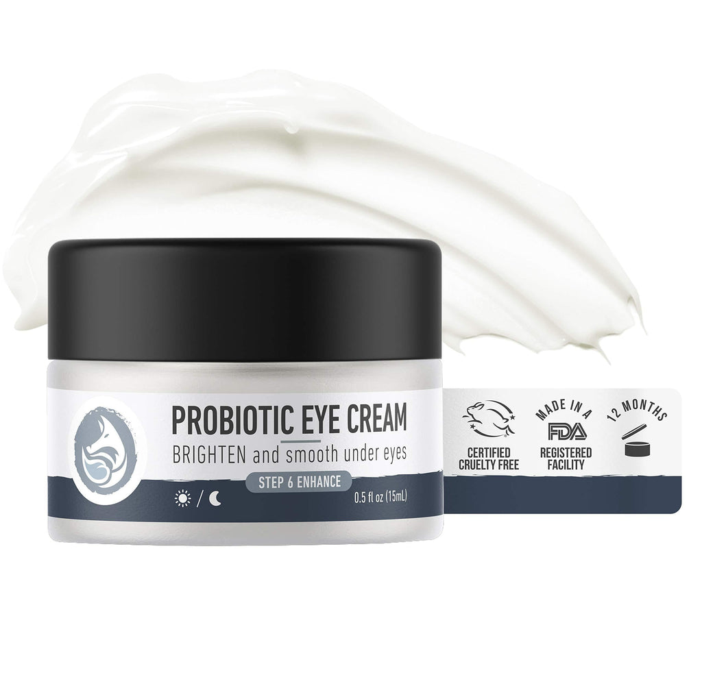 Foxbrim Naturals Brightening Probiotic Eye Cream -Under Eye Moisturizer-For Dark Circles, Puffiness and Fine Lines - Anti Aging With Green Tea, Kojic Acid, Licorice Root, Pomegranate Extract - 0.5oz - BeesActive Australia