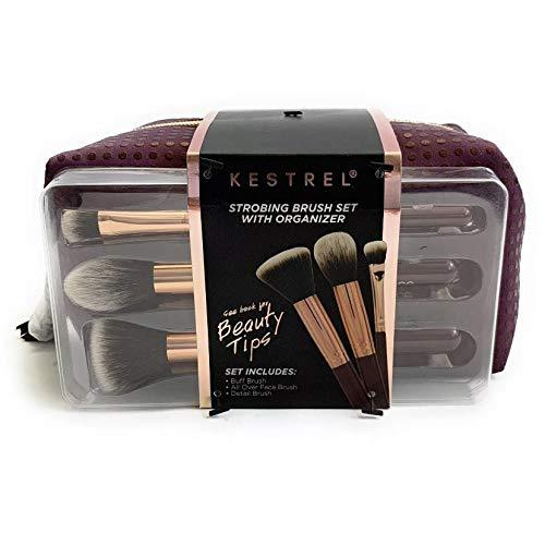 Kestrel strobing brush set with organizer burgundy rose gold - BeesActive Australia