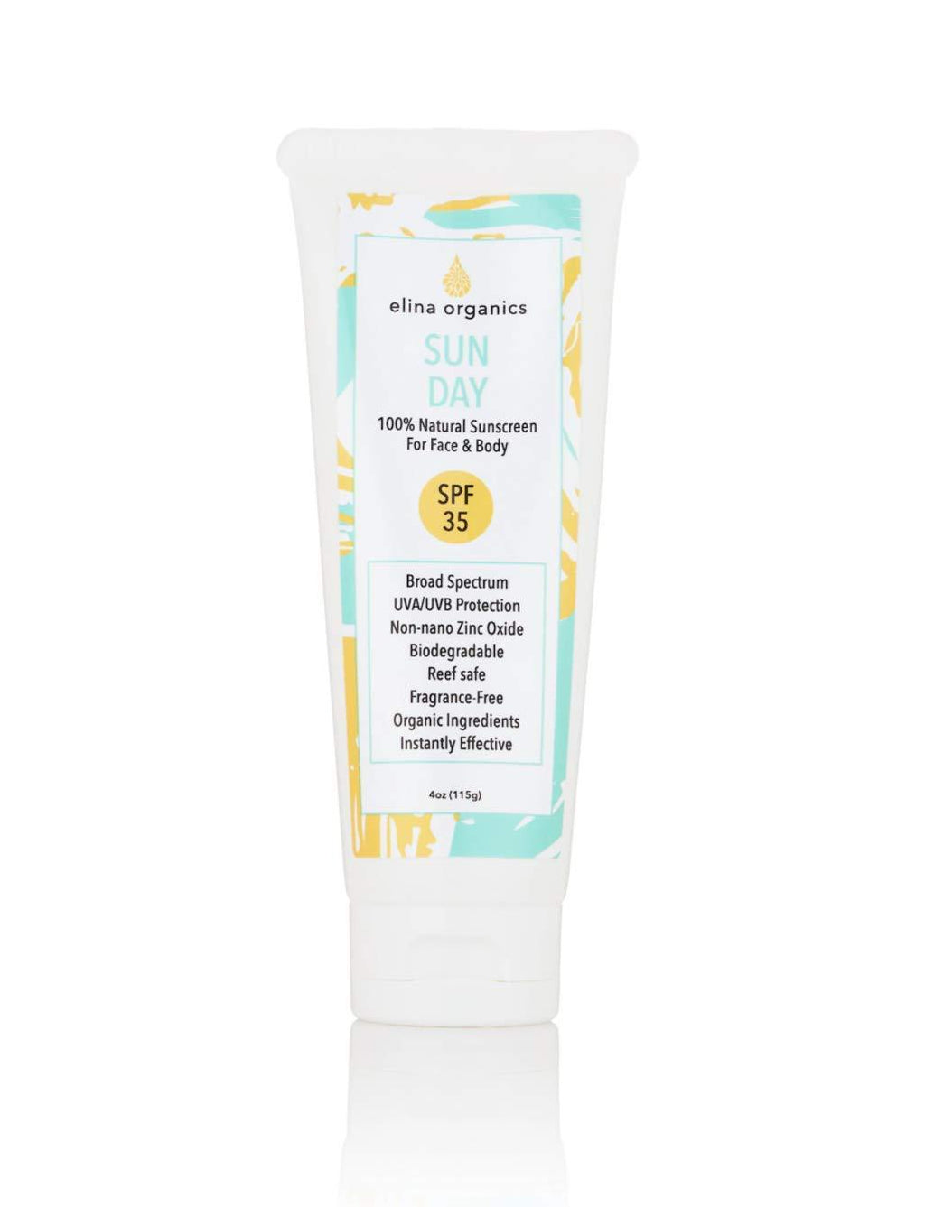 Sun Day Sunscreen, 4oz, UVA/UVB Protection, Non-nano 25% Zinc Oxide, Broad Spectrum, Reef Safe, SPF 35, Organic Ingredients, Biodegradable, Sun Protection, Non-Greasy Protection, Fast Absorbing, Moisturizing, All Natural - BeesActive Australia