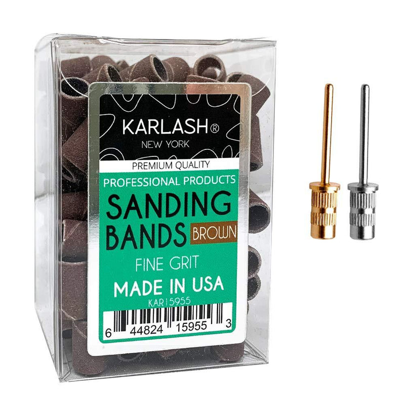 Karlash Professional Nail Sanding Bands Brown Fine Grit File + Free 2 Mandrel (1 Pack) 1 Pack - BeesActive Australia