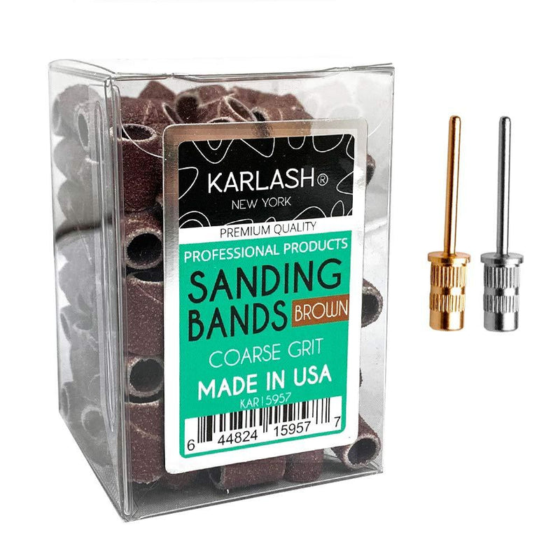 Karlash Professional Nail Sanding Bands Brown Coarse Grit File + Free 2 Mandrel (1 Pack) 1 Pack - BeesActive Australia
