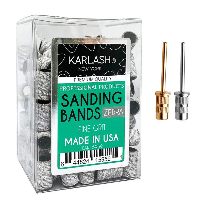 Karlash Professional Nail Sanding Bands Zebra Fine Grit File + Free 2 Mandrel (1 Pack) 1 Pack - BeesActive Australia
