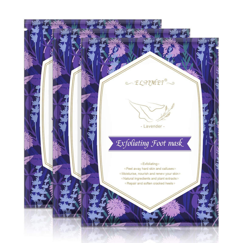 Foot Peel Mask, (3 PACK)Exfoliating Foot Masks,Peeling Away Calluses and Dead Skin Cells, Baby Soft Smooth Touch Feet-Men Women (Lavender) - BeesActive Australia