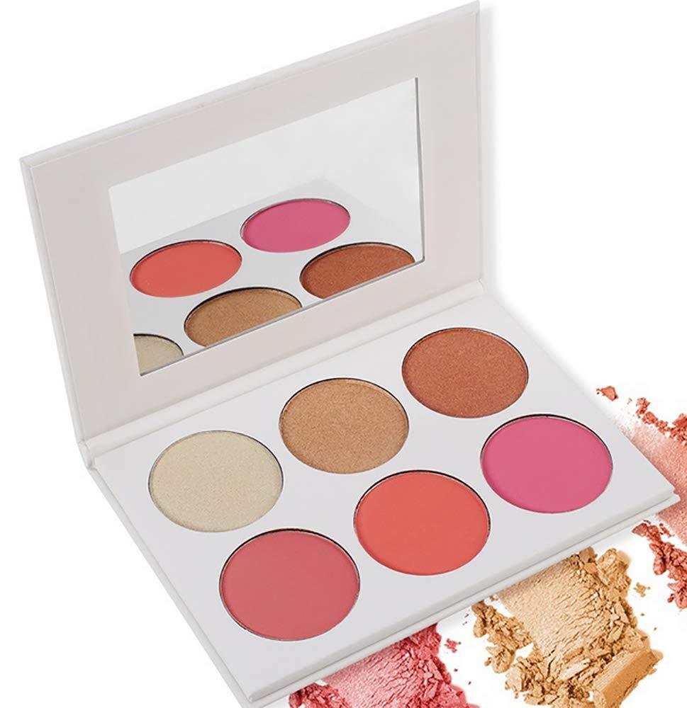 BesYouSel 6-Color Powder Highlight Blush Palette & Contour Adjustment Board, Side Face Contouring Powder Makeup Long-Lasting Brightening Makeup Even Skin Tone Trimming Cheeks - BeesActive Australia
