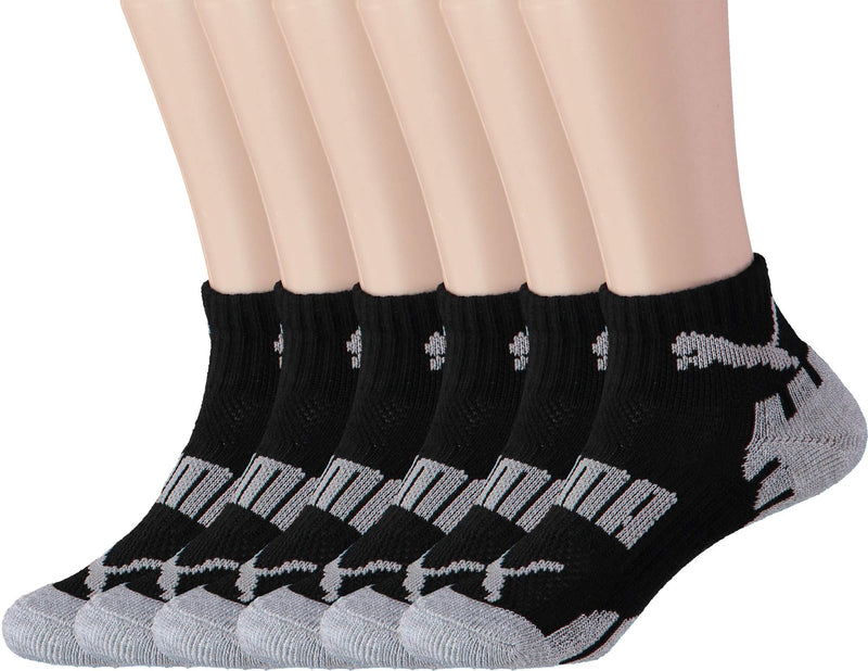 PUMA boys Puma Boys' 6 Pack Sock 9-11 Black Grey 6 Pack - BeesActive Australia