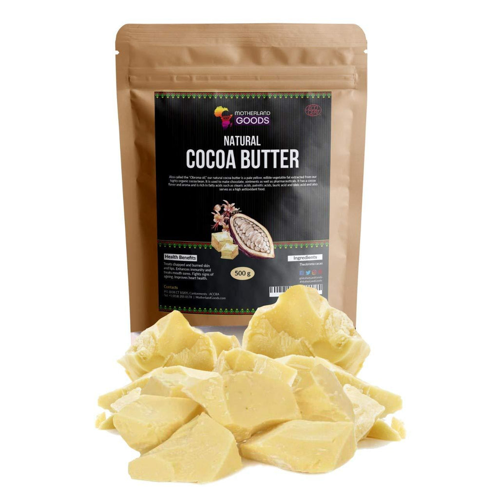 MOTHERLAND GOODS Natural Cocoa Butter Chunks – Ultimate Raw Body Butter – Perfect for DIY and Craft Projects – Organic Butter Keep Scars Away – Premium Raw Butter From Ghana, West Africa (16 Oz) - BeesActive Australia